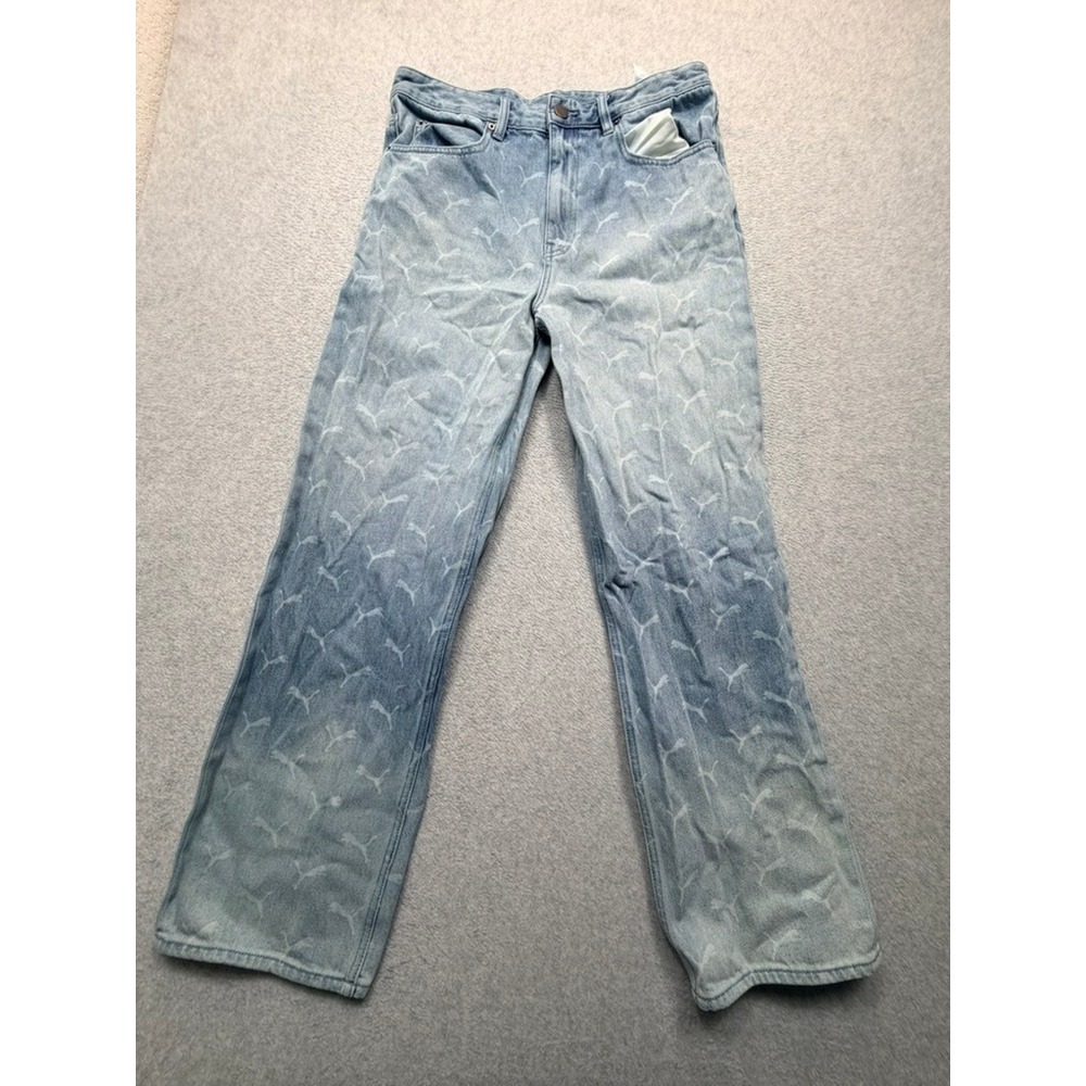 PUMA Asap Rocky X Laser Monogram Denim Pants Mens Blue Casual Pants 63342801